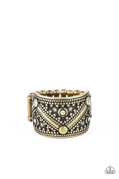 Primal Patterns - Brass Paparazzi Ring