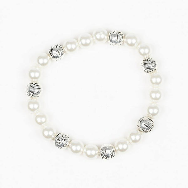 Poised for Perfection - White Paparazzi Bracelet - sofancyjewels