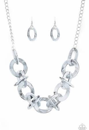 Chromatic Charm Paparazzi Necklace- Silver - sofancyjewels