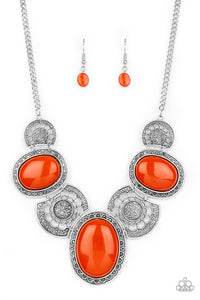 The Medallion-aire - Orange Paparazzi Necklace