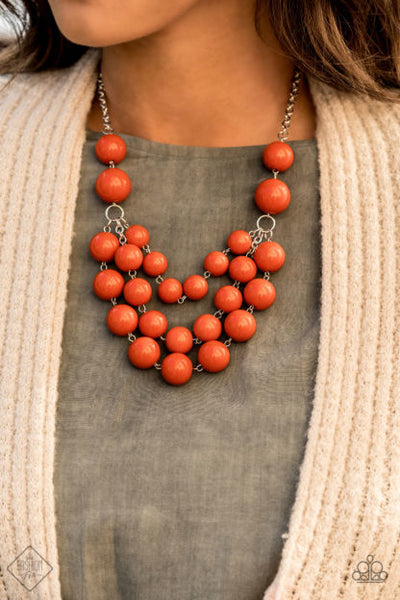 Miss Pop-YOU-larity - orange - Paparazzi necklace