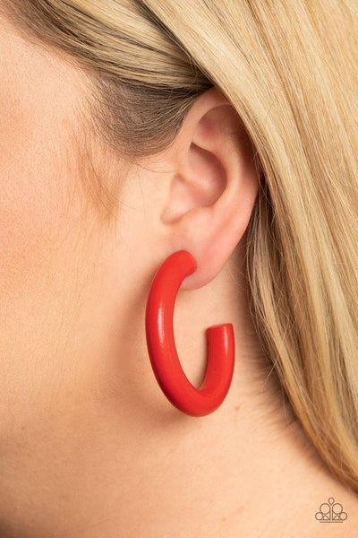 Woodsy Wonder Red Hoop Earrings - sofancyjewels