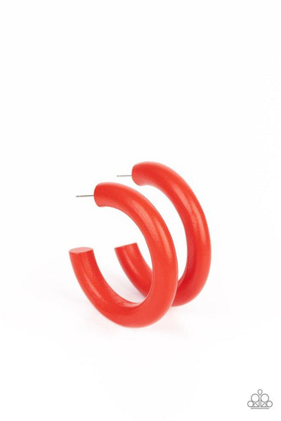 Woodsy Wonder Red Hoop Earrings - sofancyjewels